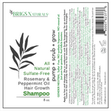 All Natural Sulfate-Free Rosemary & Peppermint Oil Hair Growth Shampoo Pump + Scrub + Grow